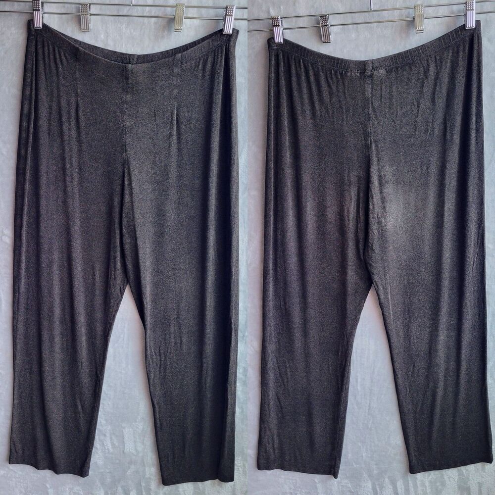 CHICO’S Travelers Slinky Dark Brown Pants Size 2 / L Straight Leg Vintage